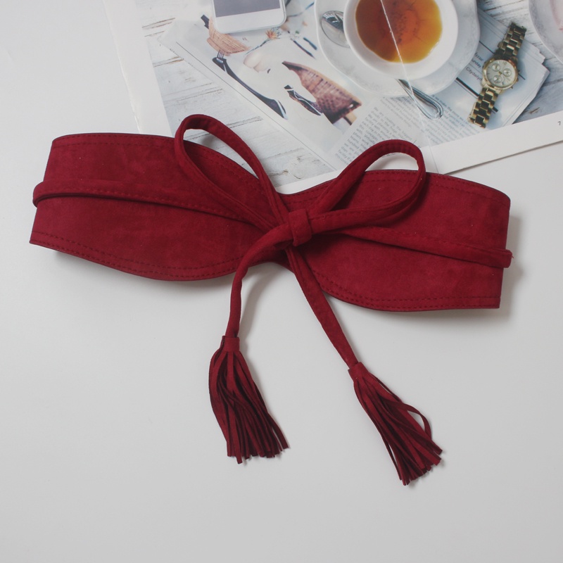 Thắt Lưng Nhung Thắt Nơ Tua Rua Thời Trang Chất Lượng Cao Cho Nữ