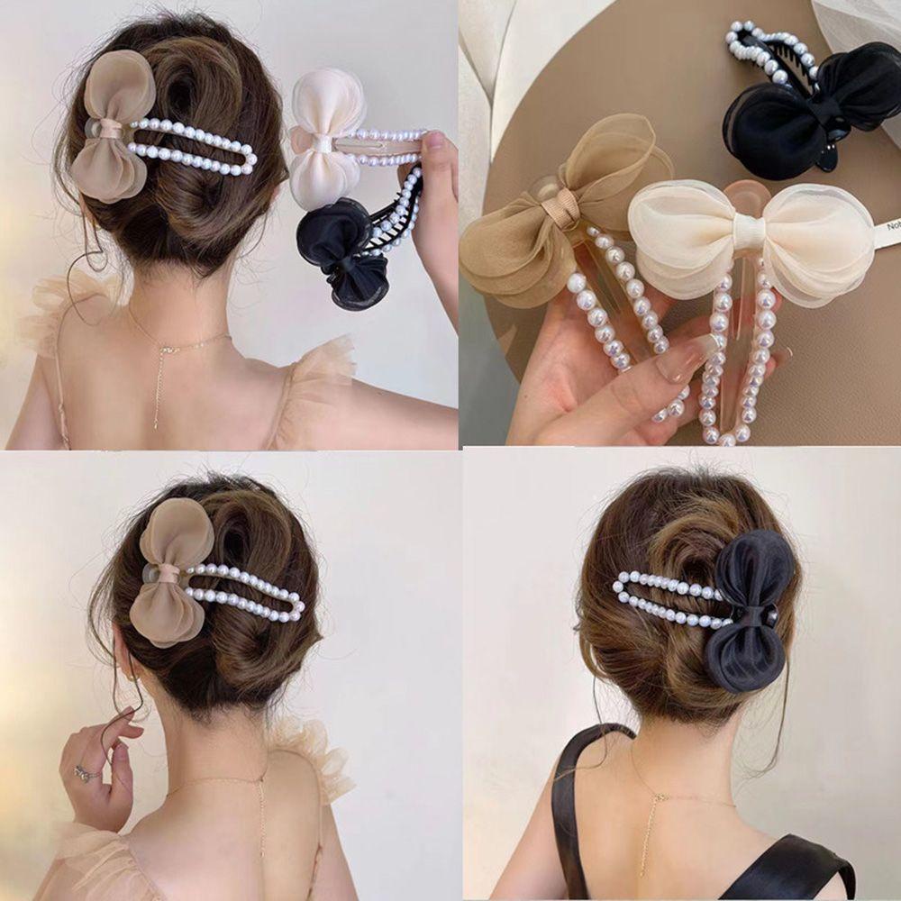 ESPO Kẹp Tóc Mỏ Vịt Phối Lưới Thời Trang Cho Nữ