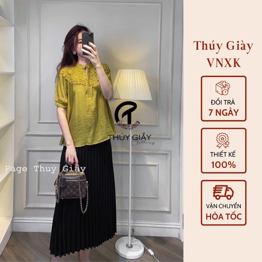 Chân váy xếp ly dài,váy xép ly xòe dài kiểu midi cạp cao phong cách công sở siêu tôn dàng by Thuygiayvnxk