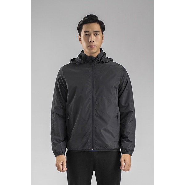 Áo khoác gió hai lớp nam KWIN KJK001W8 bo gấu nhỏ, mũ tháo rời, màu sắc cơ bản dễ phối đồ, túi có khoá kéo