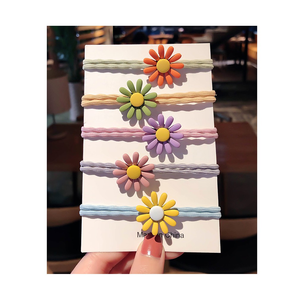 Set 2 Chun buộc tóc Daisy hoa cúc loại đẹp - Chun buộc tóc, cột tóc hoa cúc siêu xinh siêu đáng yêu