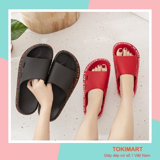 Dép nam, dép nữ, quai ngang nam nữ unisex basic cao su dẻo đầu hổ đen thời trang DQD34 HOT 2021