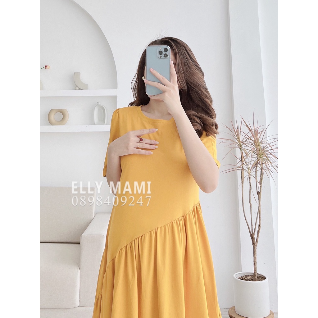 ( 40kg - 85kg ) Đầm Thun Bầu , Suông Đuôi Cá Chéo Form Dễ Mặc Thoải Mái Suốt Thai Kì &amp; Sau Sinh Thiết Kế Cao Cấp