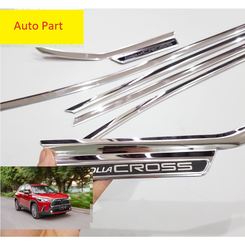 Nẹp viền Chân kính toyota Corolla Cross 2020 chất liệu inox 5.0