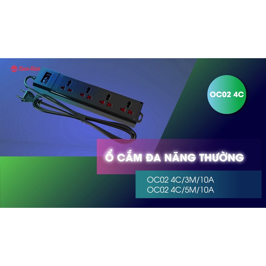 ⚡Hỏa Tốc HCM⚡Ổ cắm đa năng chống giật Rạng Đông- 2500W OC04 4C/3M/10A