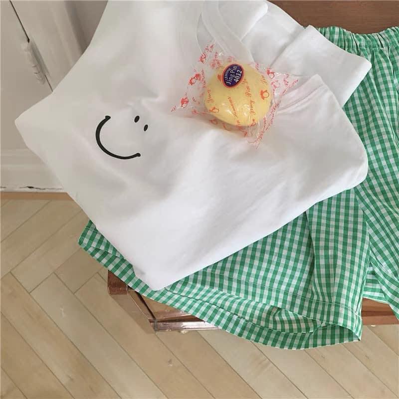 Set đồ mặc nhà nữ hình in mặc cười siêu xinh, bộ đồ ngủ nữ