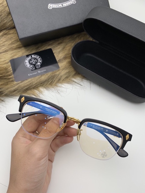 Kính gọng Chrome Hearts Nửa viền Cao cấp - Frame Japan logo bạc 925