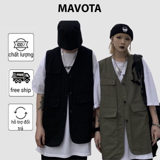 Áo khoác gile kaki nam nữ Mavota áo ghi lê unisex form rộng phong cách ulzzang GILE01