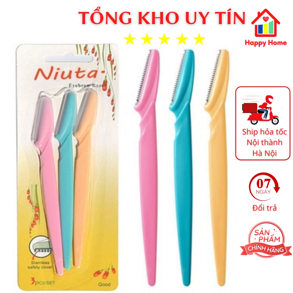 Dao cạo lông mày thép không gỉ tiện dụng, tỉa gọn chân mày làm đẹp Happy Home