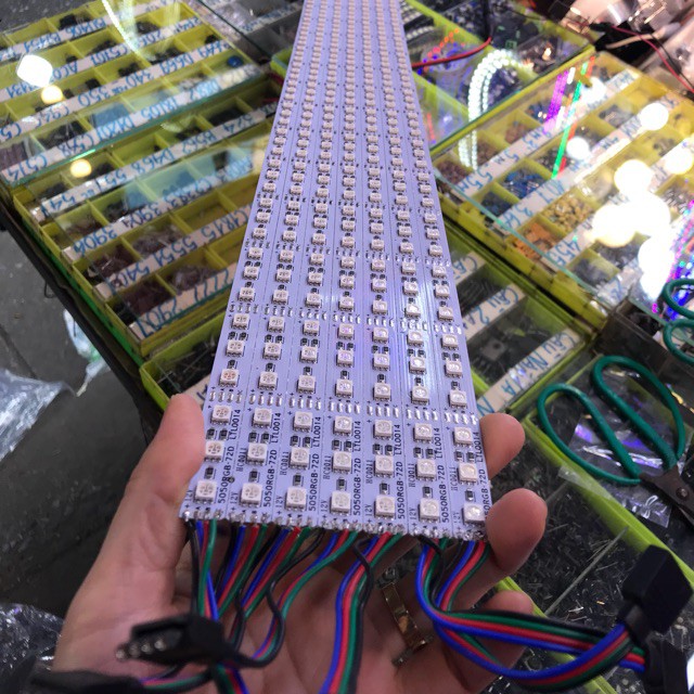 QH-Led thanh nhôm 7 mầu 5 thanh