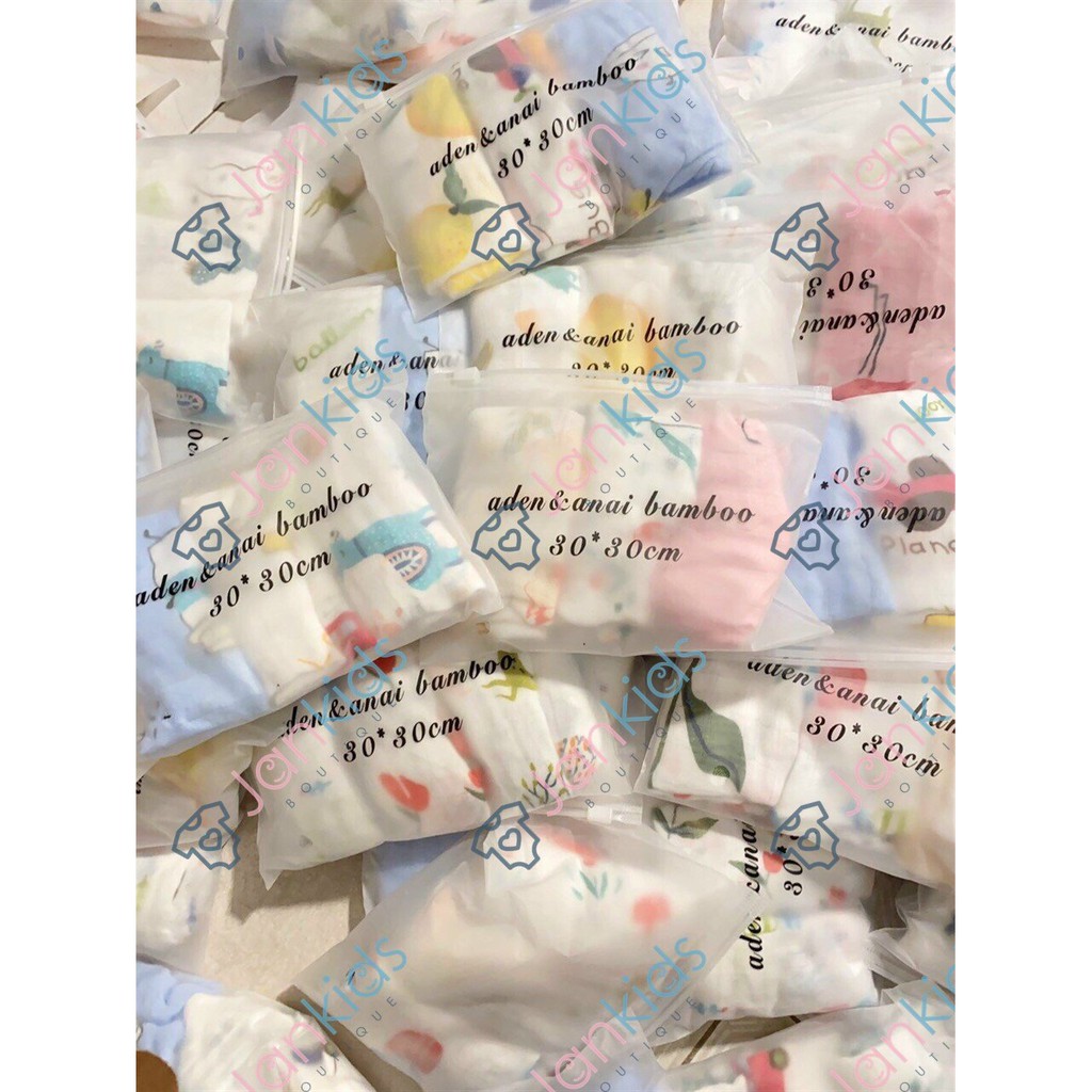 Set 3 khăn sữa khăn mặt xô sợi tre Aden & Anai cho bé