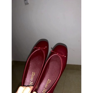 ORDER Giày giày búp bê trơn nơ nhỏ