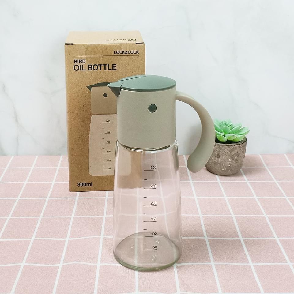 Bình rót dầu Lock&amp;Lock Bird Oil Bottle LLG706 300ML nắp tự động đóng mở, có chia vạch