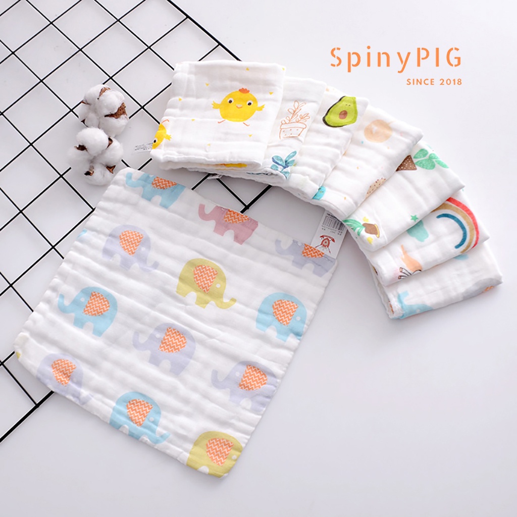 Set 5 khăn mặt xô cho bé 6 lớp mềm nhiều hoạ tiết cho bé trai bé gái