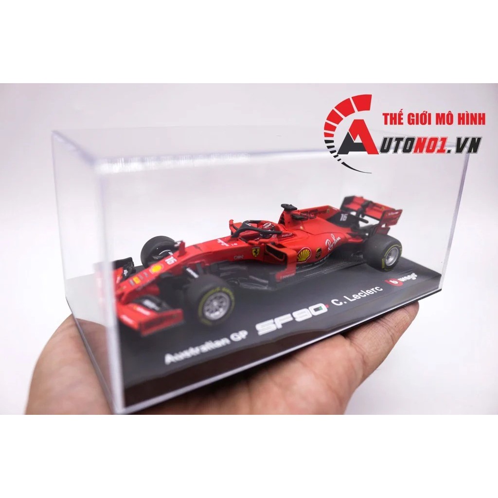 MÔ HÌNH XE F1 FERRARI SF90 #16 2019 HỘP MICA 1:43 BBURAGO 7544