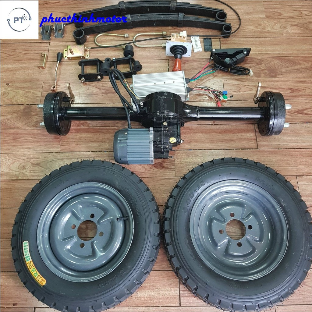 Bộ động cơ cầu sau 48v1000w visai xe ba banh bốn bánh