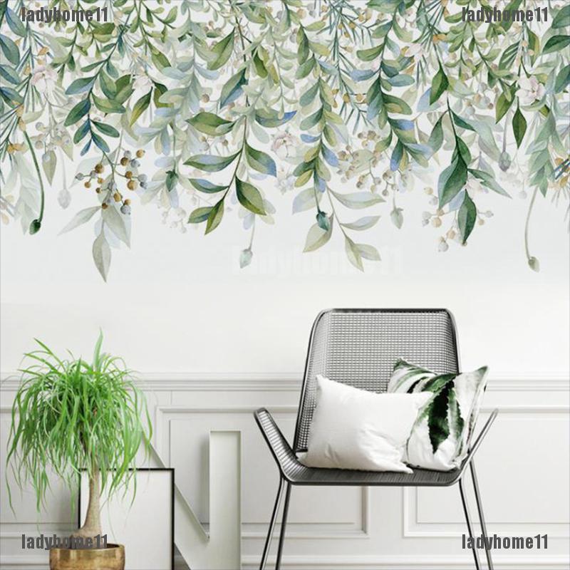 (ladyhome11) Đề Can Dán Tường / Cửa Phòng Khách / Ngủ Hình Lá Cây DIY