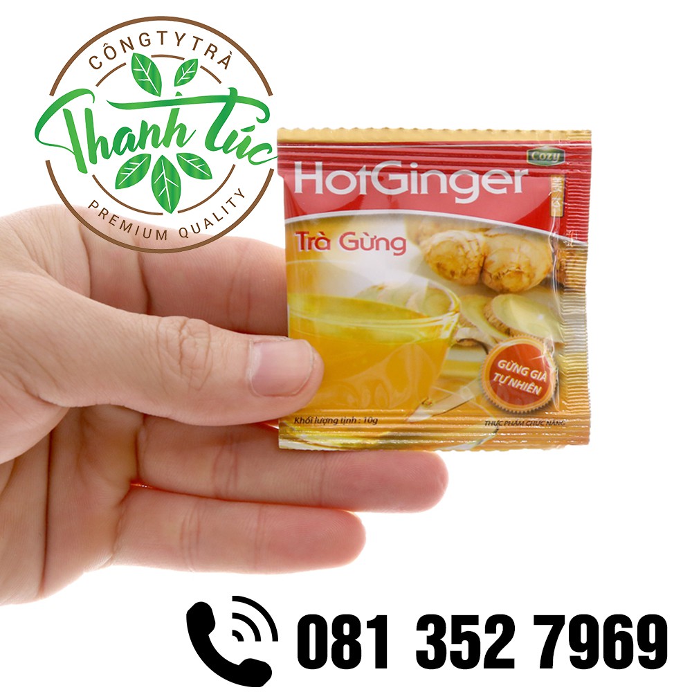 Trà Gừng Hot Ginger Hòa Tan Cozy Hộp 20 Gói