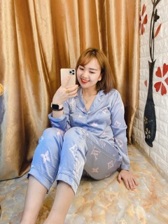 Bộ mặc nhà LV lụa cao cấp cực sang chảnh