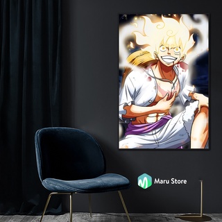 Tranh Canvas Anime Treo Tường One Piece Luffy Gear 5 Có Khung Composite