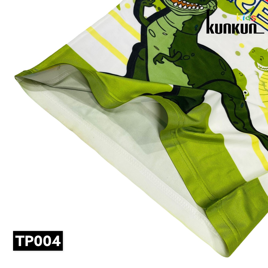 Quần áo bé trai chất Thun lạnh in 3D hình khủng long T-Rex KunKun Kid TP004 - Đồ bộ trẻ em size đại 10-60kg