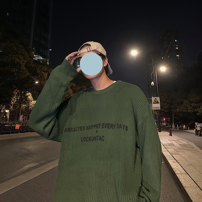 Áo Sweater Dệt Kim Cổ Tròn Kiểu Hàn Quốc Thời Trang 2020 Cho Các Cặp Đôi