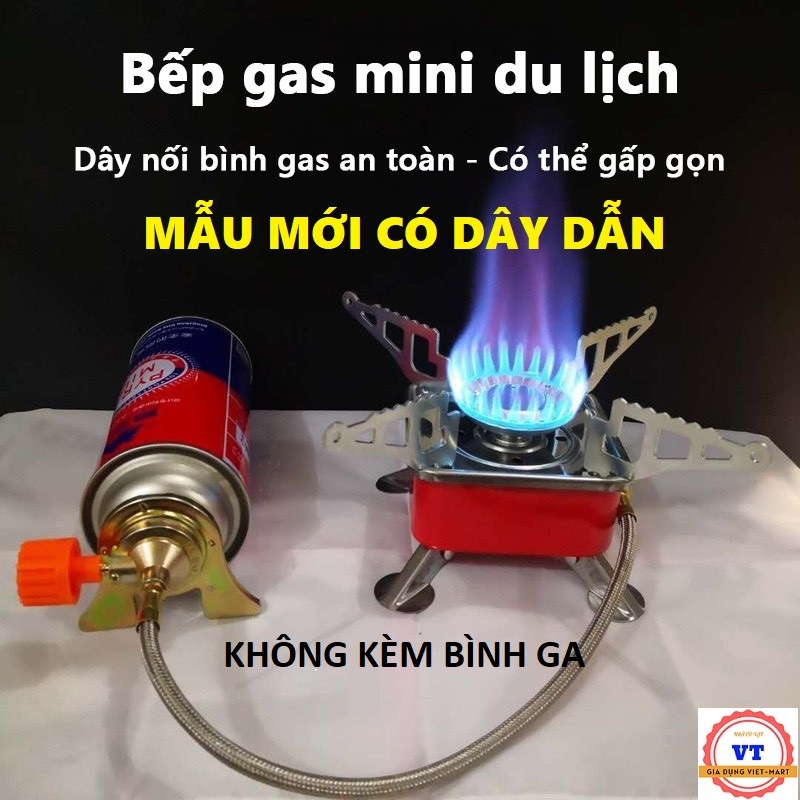 [LOẠI CÓ DÂY] Bếp ga du lịch mini dã ngoại gấp gọn đa năng tiện lợi- TR393 ,có van điều chỉnh ga cao cấp