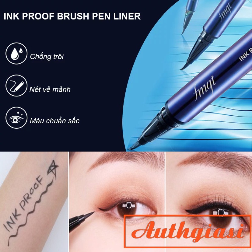 Bút Kẻ Mắt Dạ Chống Trôi The Face Shop Ink Proof Brush Pen Liner fmgt TFS không lem, chống nước chống dầu
