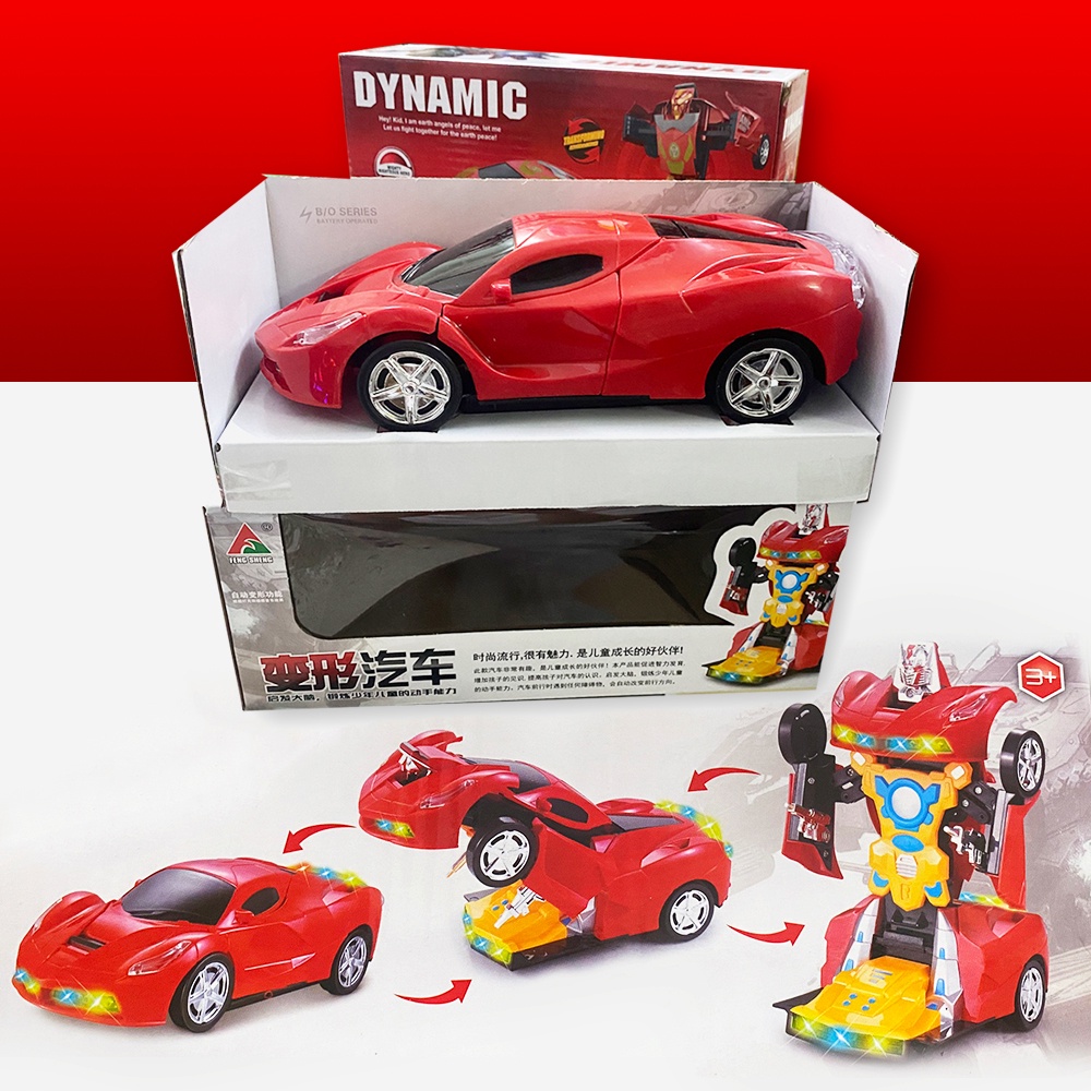 [Tặng Kèm Pin] Đồ Chơi Xe Điều Khiển 4 Chiều + Biến Hình RoBot Cho Bé