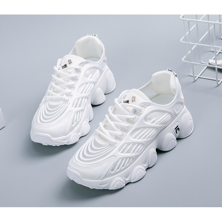 Giày thể thao/sneakers nữ phong cách Hàn Quốc màu trắng | BigBuy360 - bigbuy360.vn