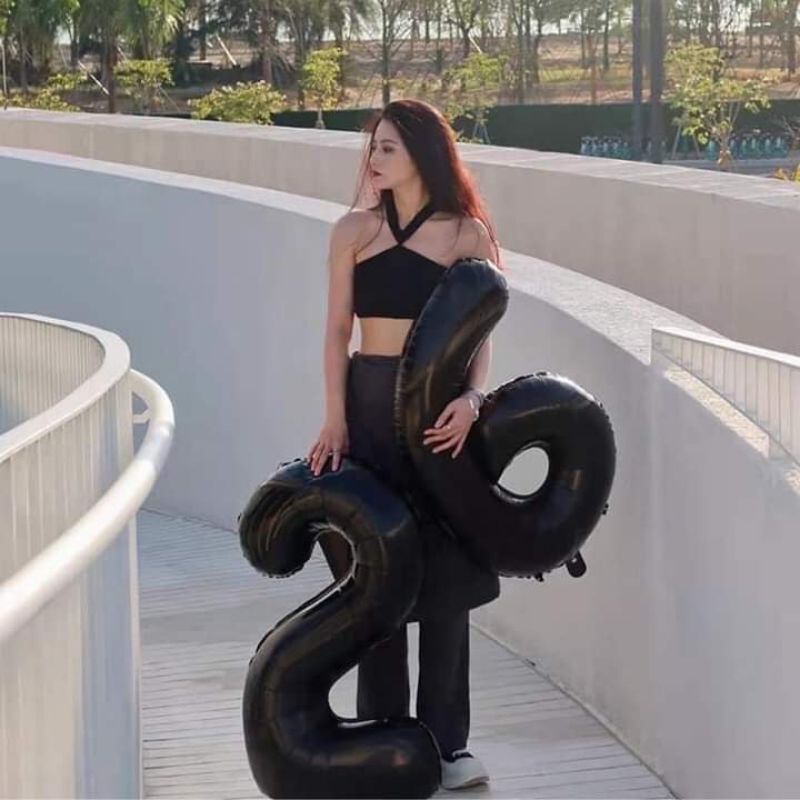 Bóng bay số chụp ảnh sinh nhật siêu đáng yêu có 2 màu