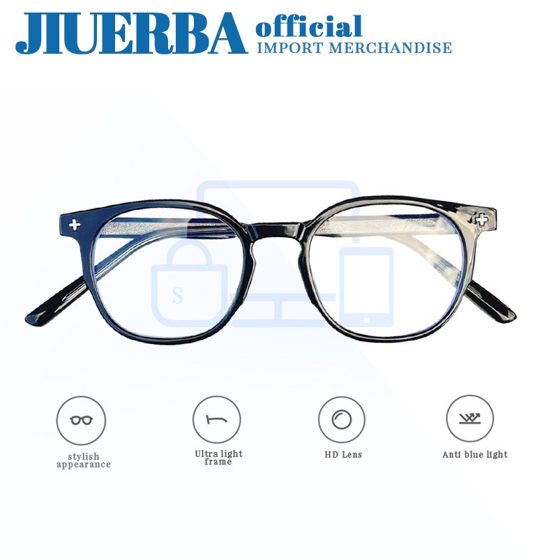 JIUERBA Mắt Kính Gọng Tròn Chống Ánh Sáng Xanh Thời Trang Phong Cách Hàn Quốc Cho Cả Nam Và Nữ