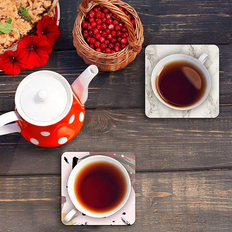 35 miếng vuông thăng hoa Tấm lót ly thăng hoa Tấm lót ly trống cao su trống để trang trí nhà bếp tự làm