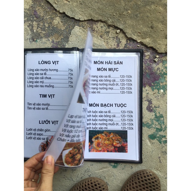 In thiết kế menu quyển, menu quán nhậu, quyển menu