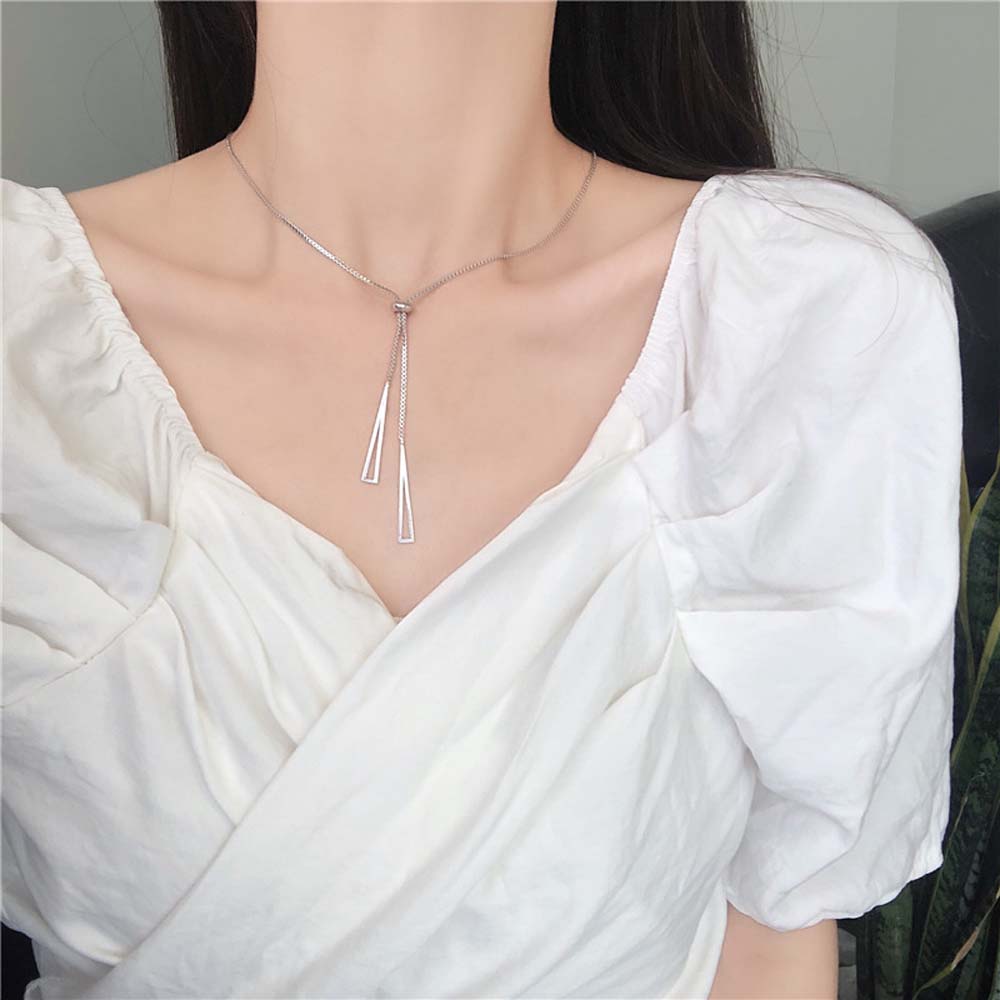 Dây Chuyền Thép Titan Mặt Hình Học Thời Trang Dành Cho Nữ