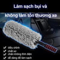 🔥Chổi lau ô tô🔥Cây chổi lau bụi bằng sợi dầu,cán dài kim loại rửa xe, dọn nội thất cho xe hơi- Chổi Tròn.