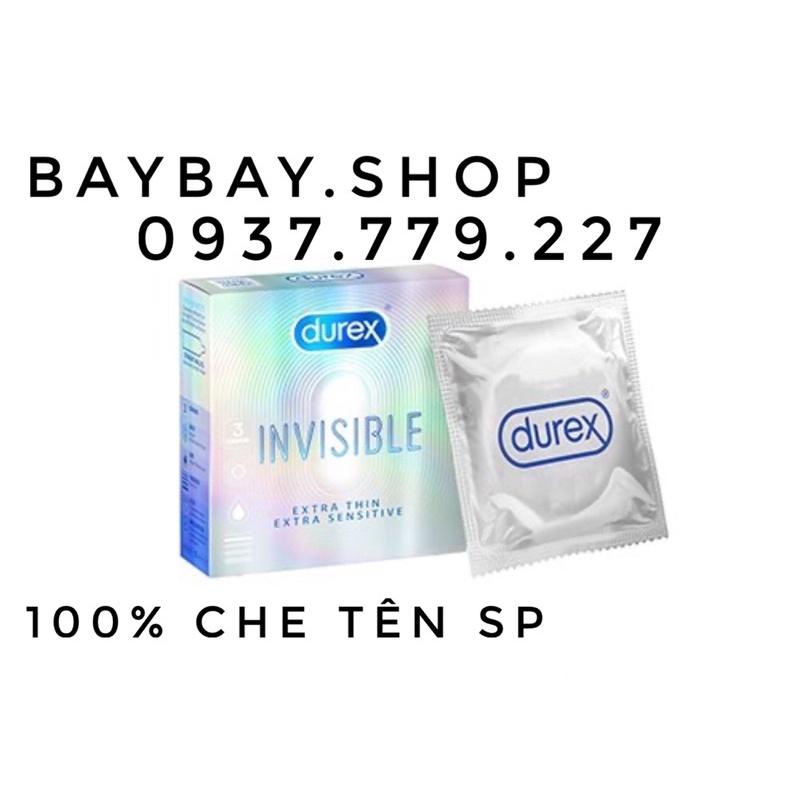 Hộp 3 chiếc Bao Cao Su Durex Invisible Extra Thin Extra Sensitive Siêu Mỏng