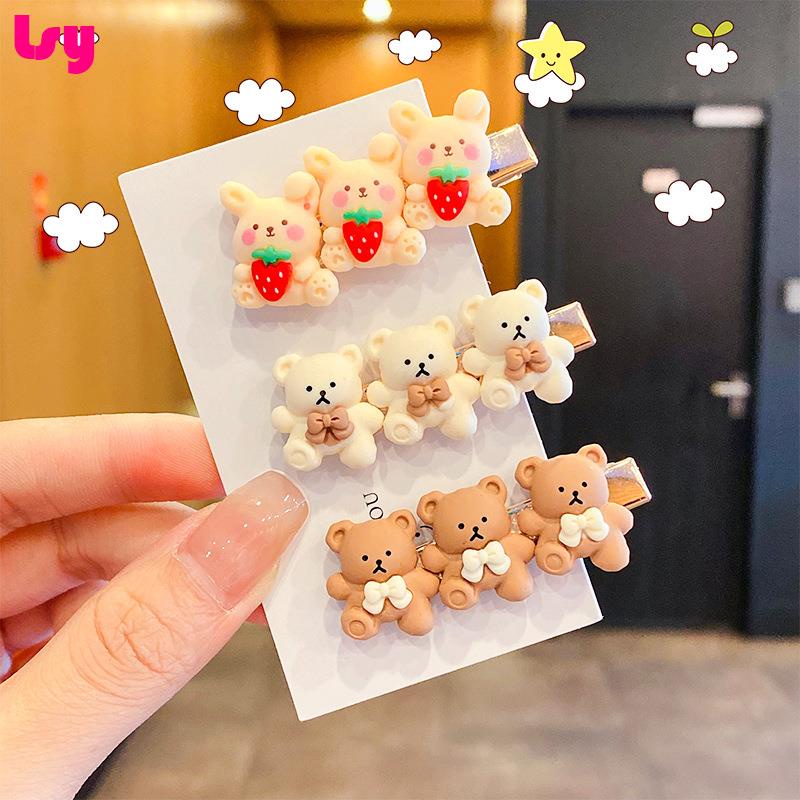 Kẹp tóc mỏ vịt họa tiết hoạt hình trà sữa siêu dễ thương