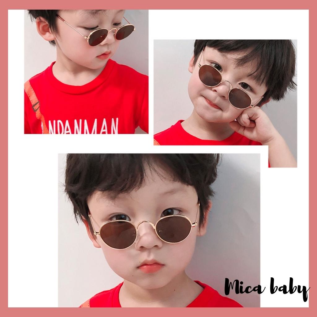 Kính thời trang cho bé, kính râm kiểu dáng gọng tròn phong cách đáng yêu K08 Mica baby