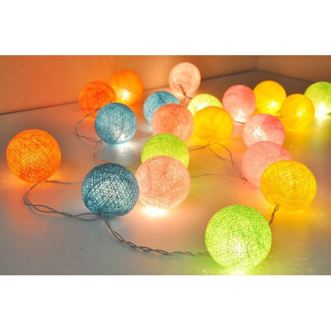 Đèn Led Trang Trí Nhà Cửa, Quán, Sân Vườn 3 Mét 20 Bóng To ( Chạy Pin/ Cắm Điện)