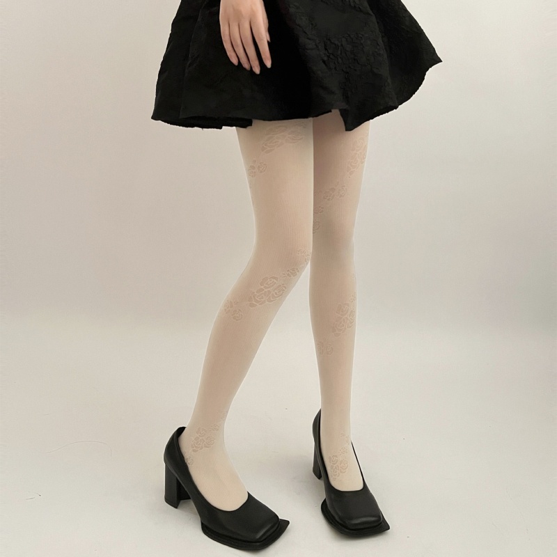 XIXI Quần Tất Họa Tiết Hoa Hồng Phong Cách Lolita Nhật Bản Cho Nữ