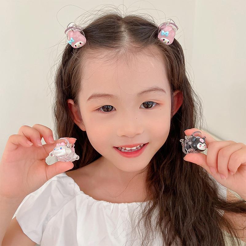 Kẹp Tóc Đuôi Ngựa Bằng Nhựa Mini In Họa Tiết Hoạt Hình Kiểu Hàn Quốc Dễ Thương Cho Bạn Gái