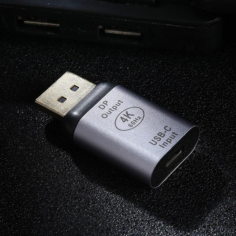 Adapter Chuyển Đổi 4k 60hz Usb 3.1 Type C Sang Dp Đực Màu Bạc Cho Macbook Chromebook Pixel