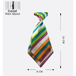 Cavat caravat cà vạt nữ kẻ sọc cầu vồng