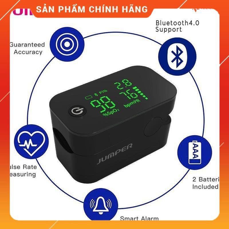 Máy đo nồng độ oxy máu và nhịp tim, chỉ số PI Jumper JPD 500G Kết nối Bluetooth qua  App - Spo2