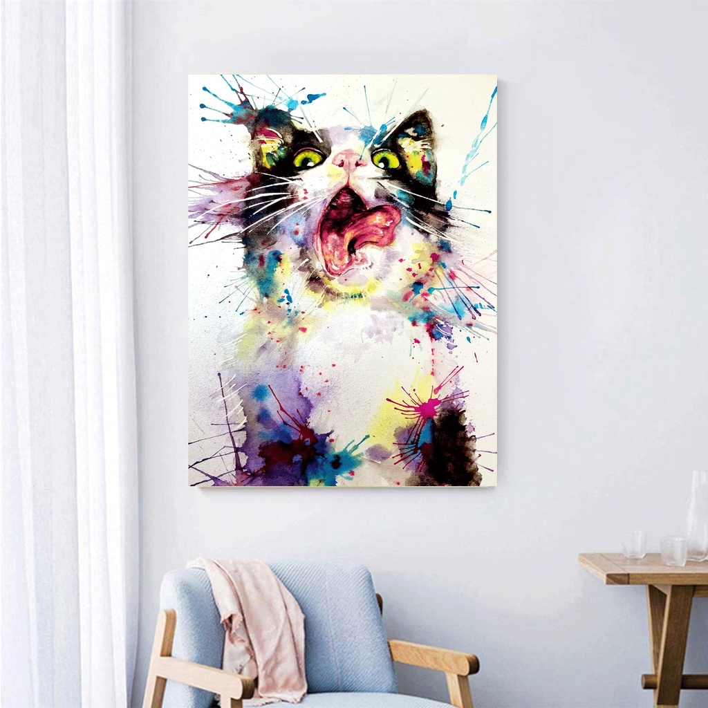 Bộ tranh đính đá 5D tự làm hình mèo 30×40cm