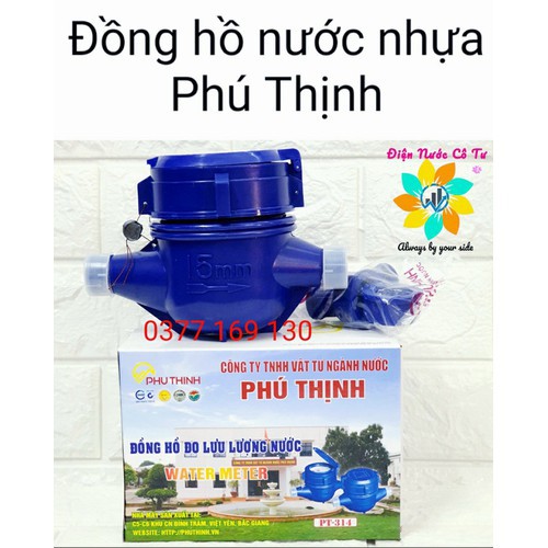 Đồng hồ nước nhựa Phú Thịnh bảo hành 12 tháng