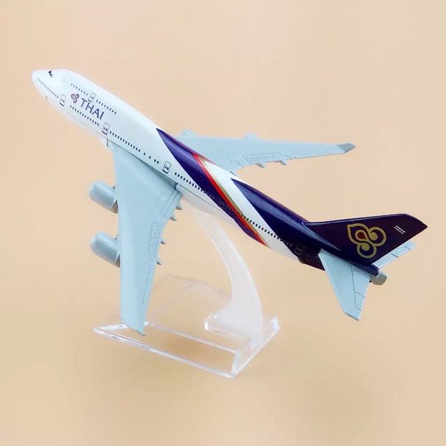 [ishop268] Mô Hình Máy Bay 16cm Boeing B747 THAI AIR QUÀ TẶNG - Mua hàng an tâm