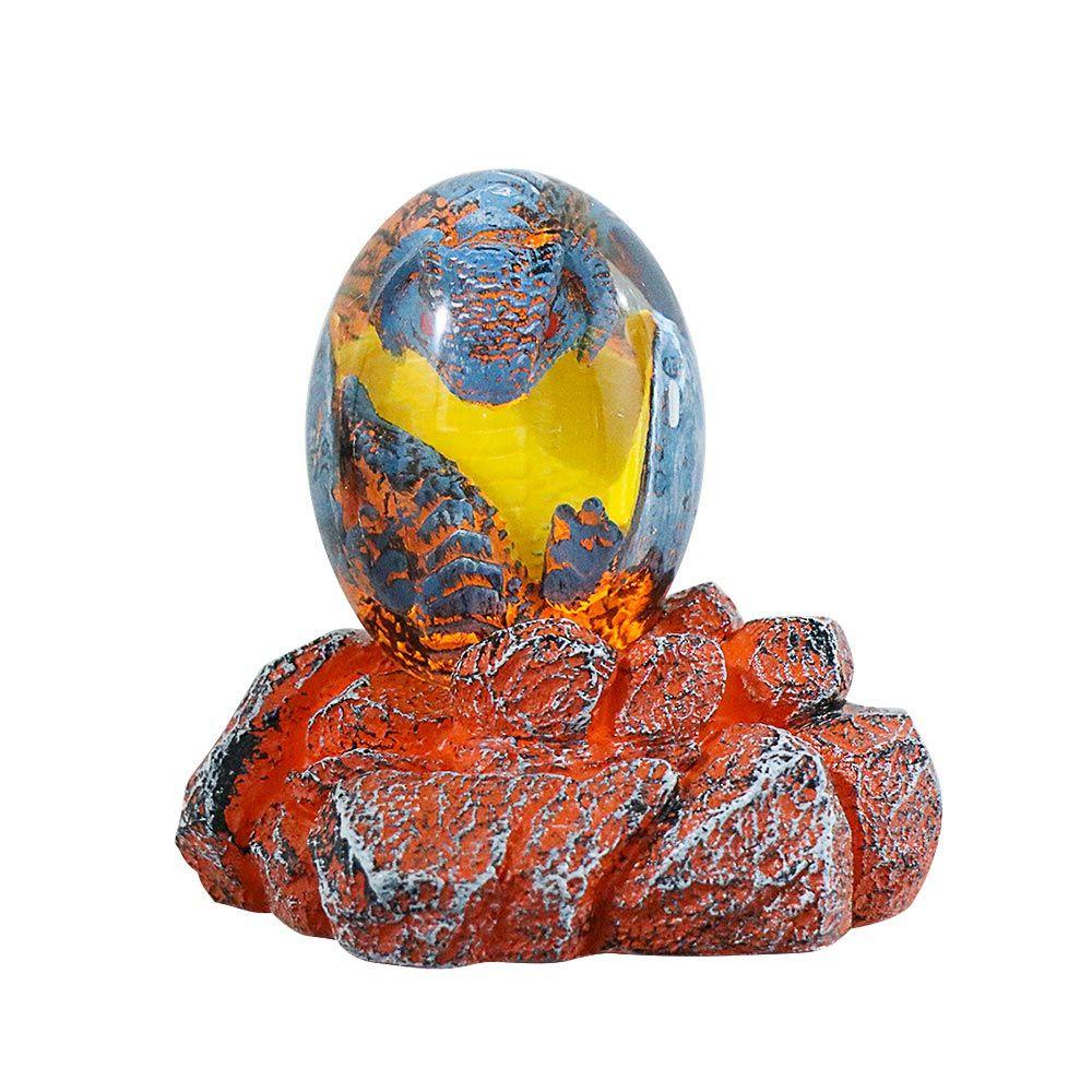 ♕YEW♕ Exquisite Dream|Transparent Dragon Egg Sculpture Resin Dinosaur Egg Lava Dragon Egg Desktop Ornaments Unique Gift Realistic Dragon Birth Scene Animal Statues Handmade Fire Pocket Dragon Souvenir