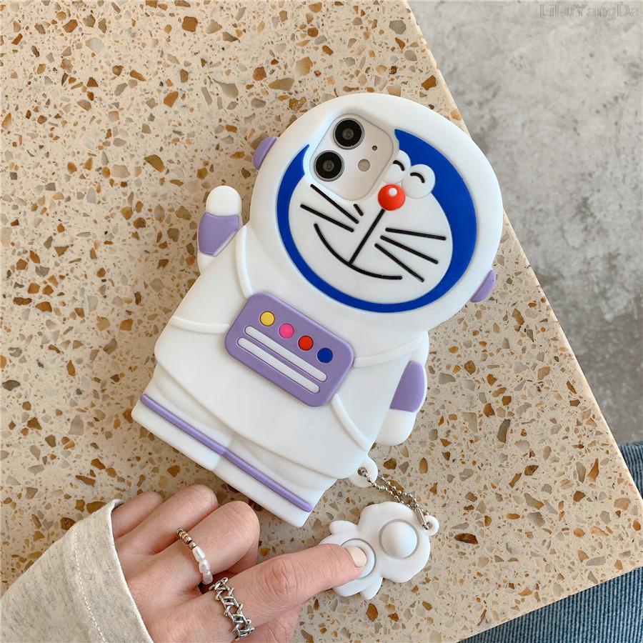 Ốp điện thoại silicon dẻo họa tiết hoạt hình Doremon/ phi hành gia cho IPHONE 6 6S 7 8 PLUS X XR XS 11 12 13 PRO MAX SE 2020